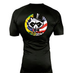 Black Tie BJJ All black Custom Rash Guards Short Sleeves #8048 A