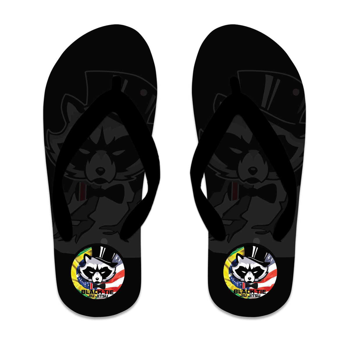 Black Tie BJJ Custom Flip Flops #8048 A