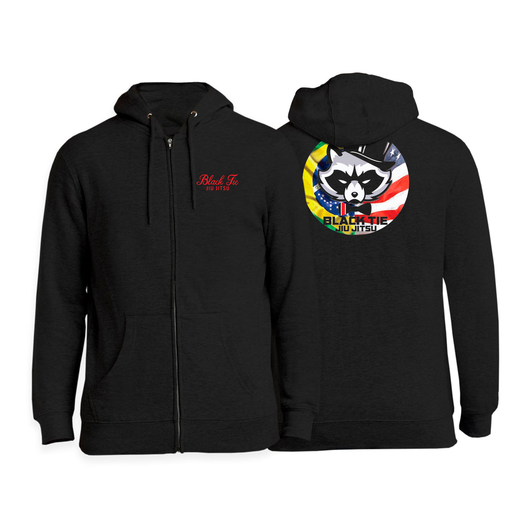 Black Tie BJJ Academy Zip-Up Hoodie #8048 C