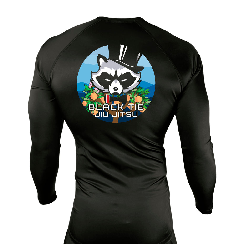 Black Tie BJJ All Black Custom Rash Guards Long Sleeves #8048 E