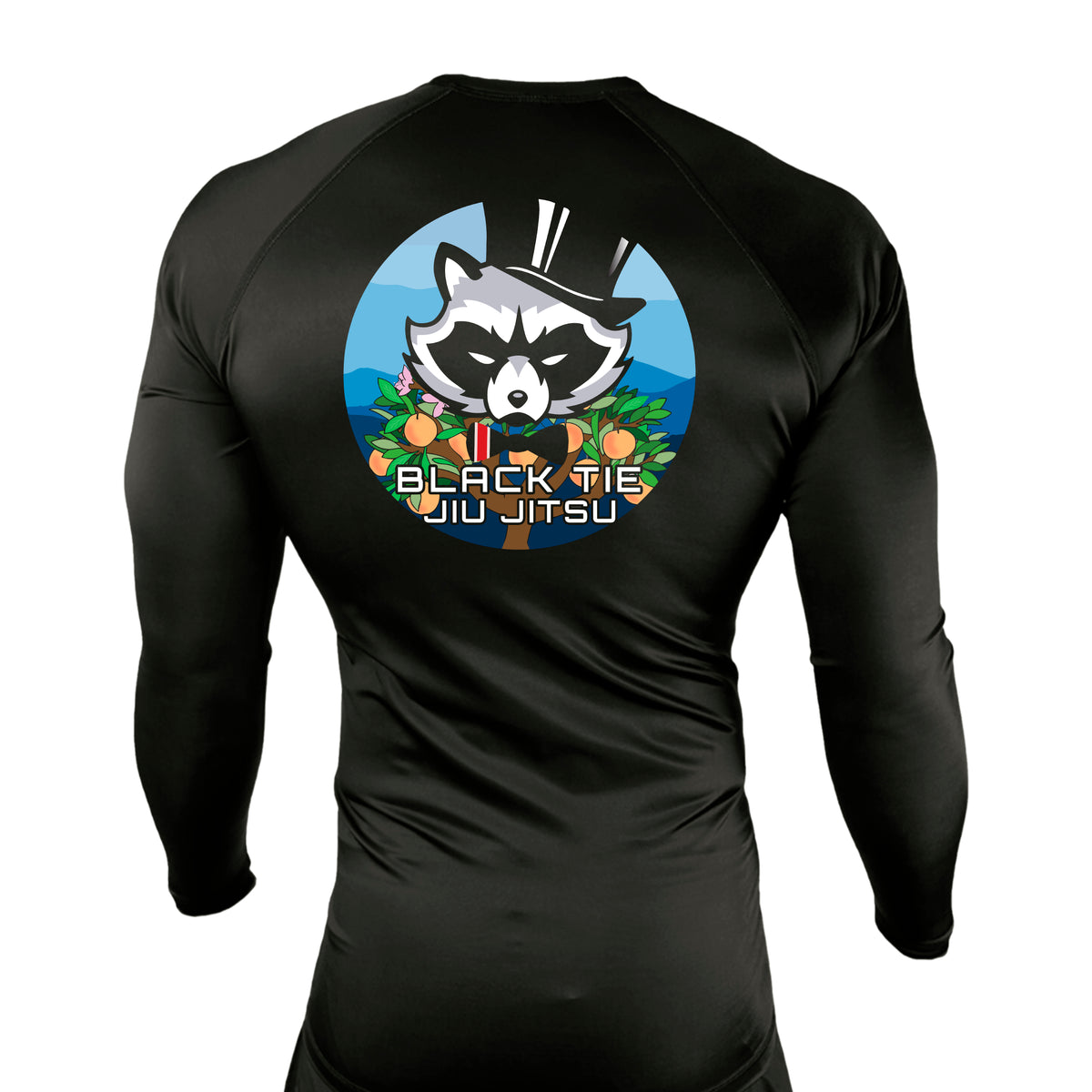 Black Tie BJJ All Black Custom Rash Guards Long Sleeves #8048 E