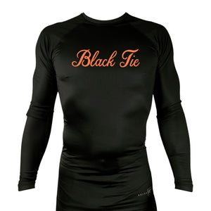Black Tie BJJ All Black Custom Rash Guards Long Sleeves #8048 E