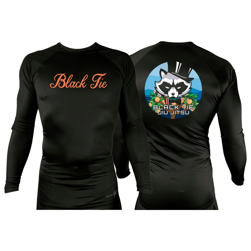 Black Tie BJJ All Black Custom Rash Guards Long Sleeves #8048 E