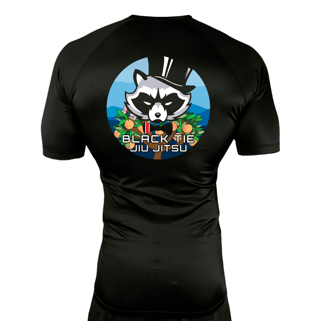 Black Tie BJJ All Black Custom Rash Guards Short Sleeves #8048 E