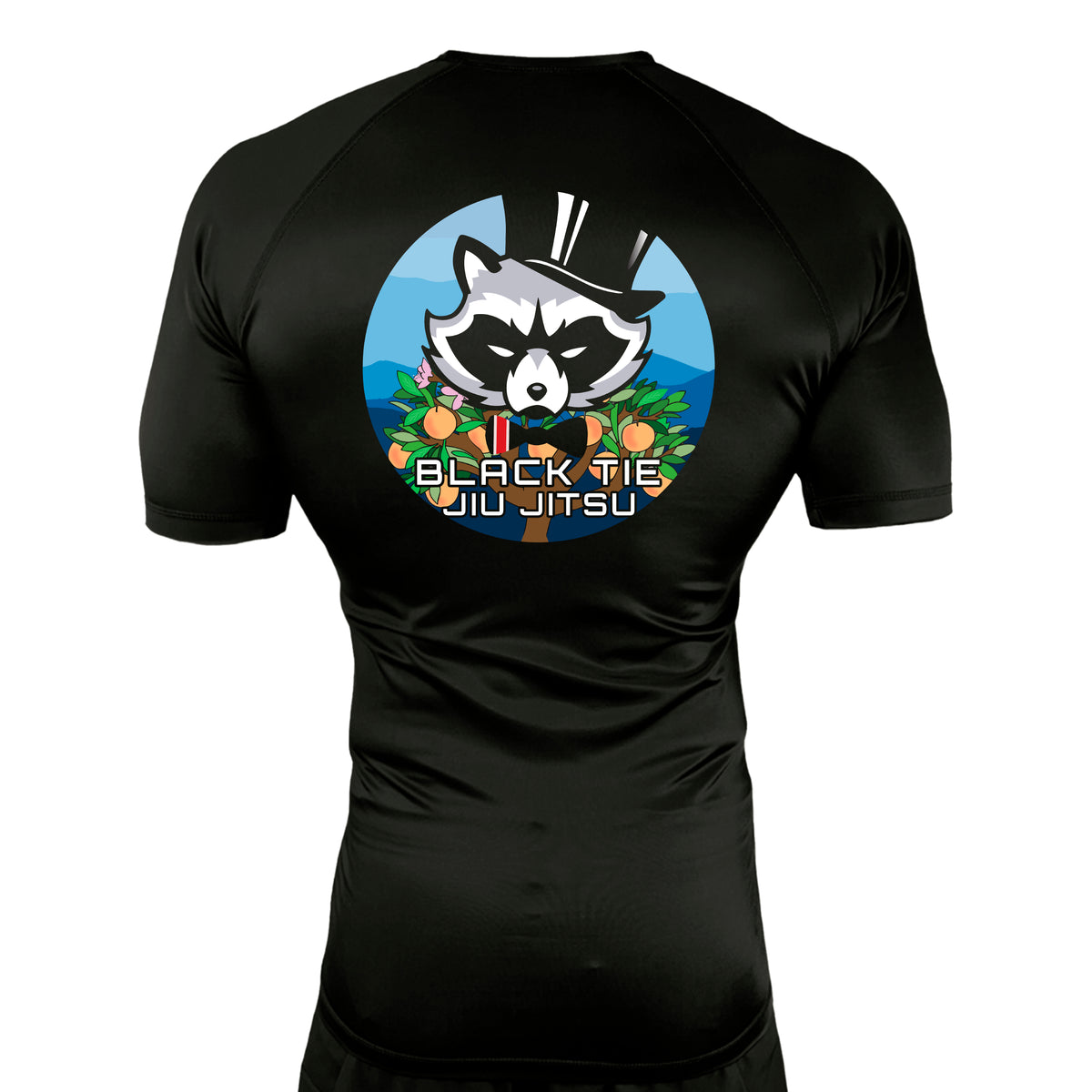 Black Tie BJJ All Black Custom Rash Guards Short Sleeves #8048 E