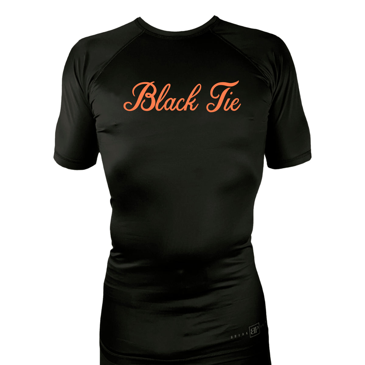 Black Tie BJJ All Black Custom Rash Guards Short Sleeves #8048 E