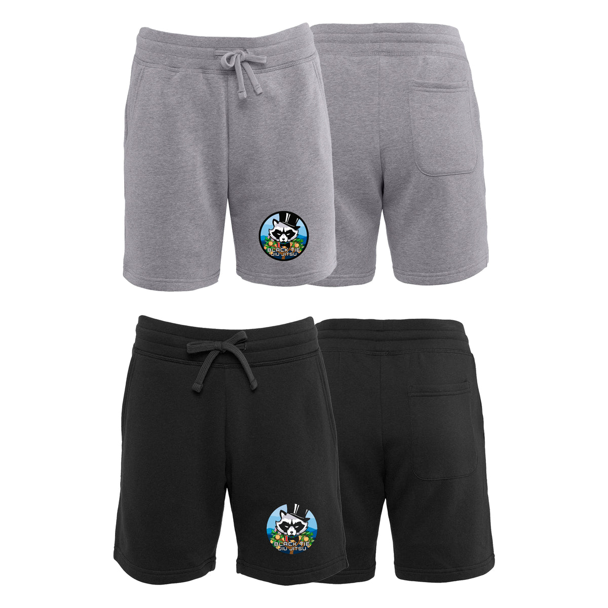 Black Tie BJJ Academy Sweat Shorts #8048 E