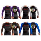Black Tie BJJ All black Ranked Long Sleeve Rash Guards #8048 A