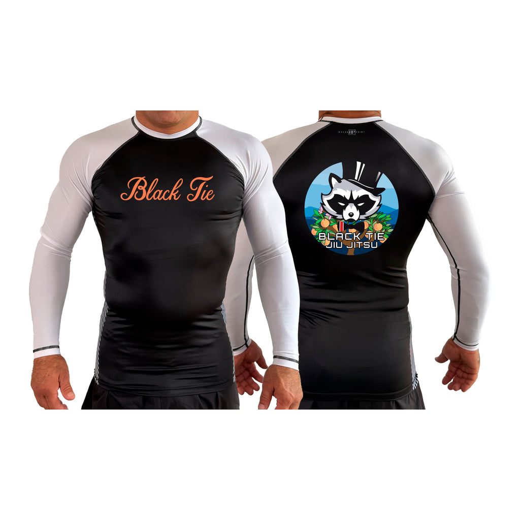 Black Tie BJJ All Black Ranked Long Sleeve Rash Guards #8048 E