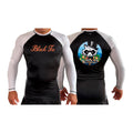Black Tie BJJ All Black Ranked Long Sleeve Rash Guards #8048 E