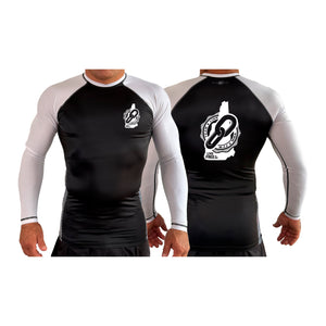 Team Link All Black Ranked Long Sleeve Rash Guards #8049 A