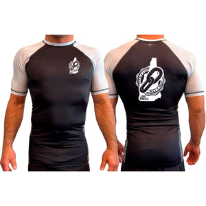 Team Link All Black Ranked Short Sleeve Rash Guards #8049 A