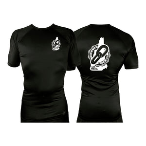 Team Link All Black Custom Rash Guards Short Sleeves #8049 A