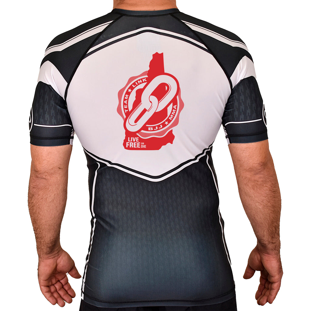 Team Link Academy Rash Guards Black/White #8049 C (Red)