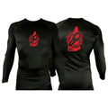 Team Link All Black Custom Rash Guards Long Sleeves #8049 C (Red)