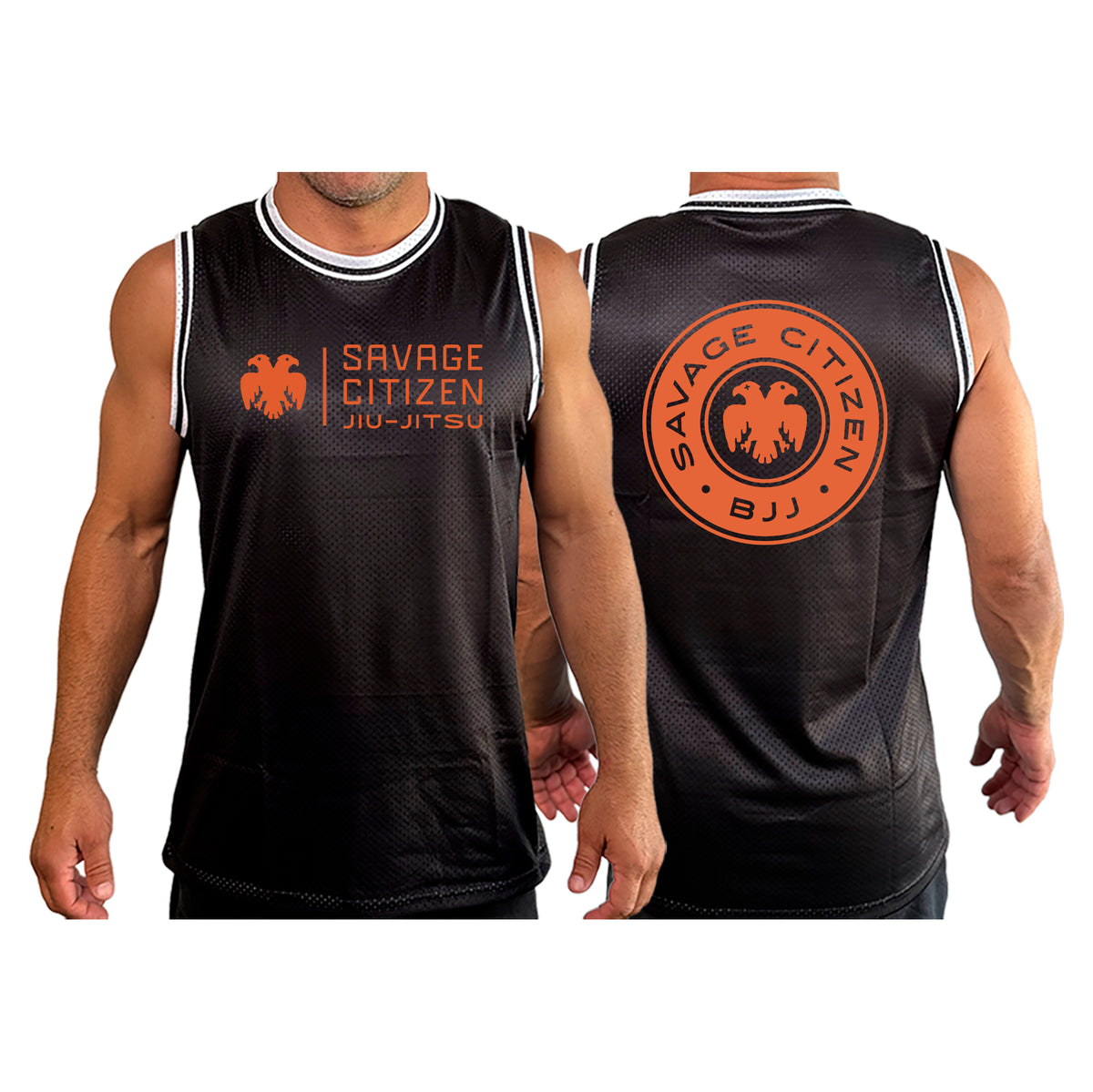 Savage Citizen Jiu Jitsu Academy Basketball Jerseys #8050 A (Orange Logo)