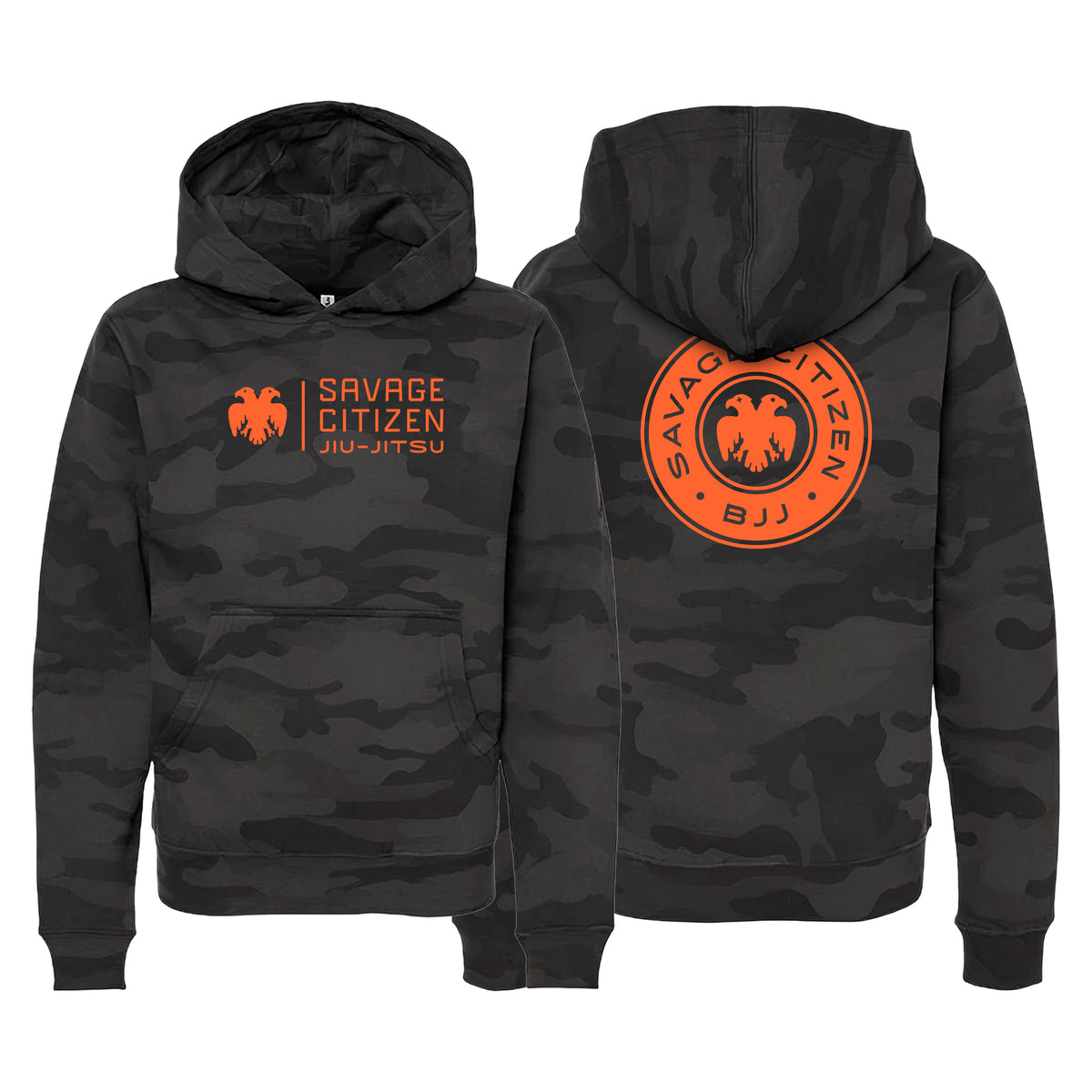Savage Citizen Jiu Jitsu Academy Sweater Kids Hoodie #8050 A (Orange Logo)