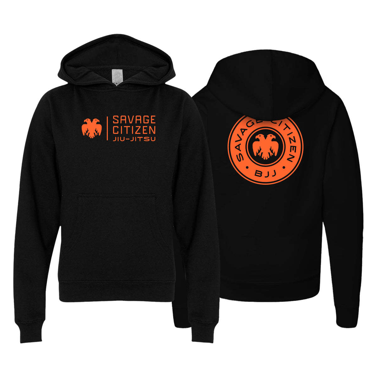 Savage Citizen Jiu Jitsu Academy Sweater Kids Hoodie #8050 A (Orange Logo)