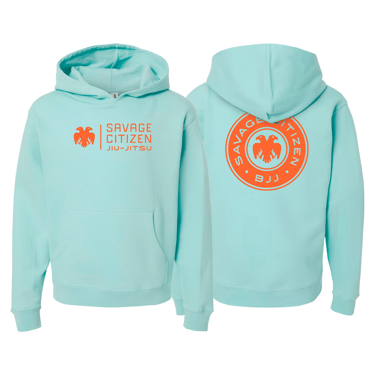 Savage Citizen Jiu Jitsu Academy Sweater Kids Hoodie #8050 A (Orange Logo)