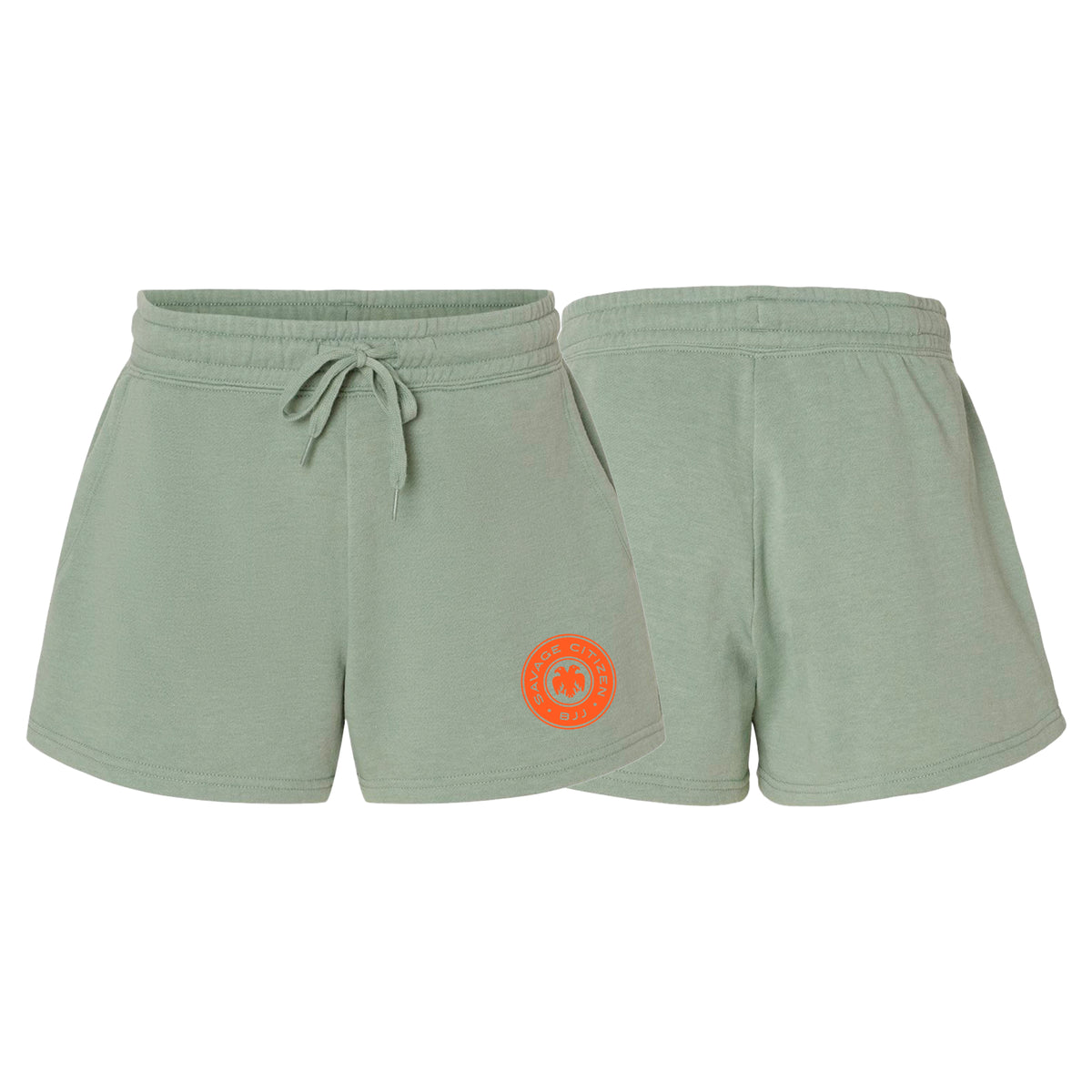 Savage Citizen Jiu Jitsu Women's Sweatshorts #8050 A (Orange Logo)