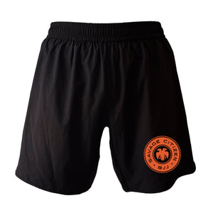 Savage Citizen Jiu Jitsu All Black Custom Shorts 2.0 #8050 A (Orange Logo)