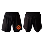 Savage Citizen Jiu Jitsu All Black Custom Shorts 2.0 #8050 A (Orange Logo)