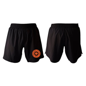 Savage Citizen Jiu Jitsu All Black Custom Shorts 2.0 #8050 A (Orange Logo)