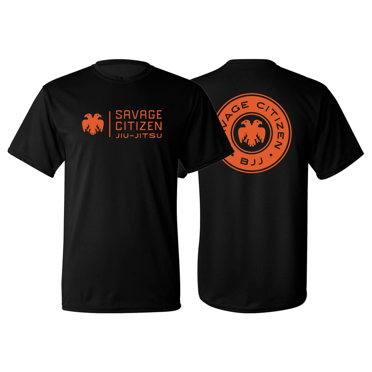 Savage Citizen Jiu Jitsu Academy Dry Fit Shirts #8050 A (Orange Logo)