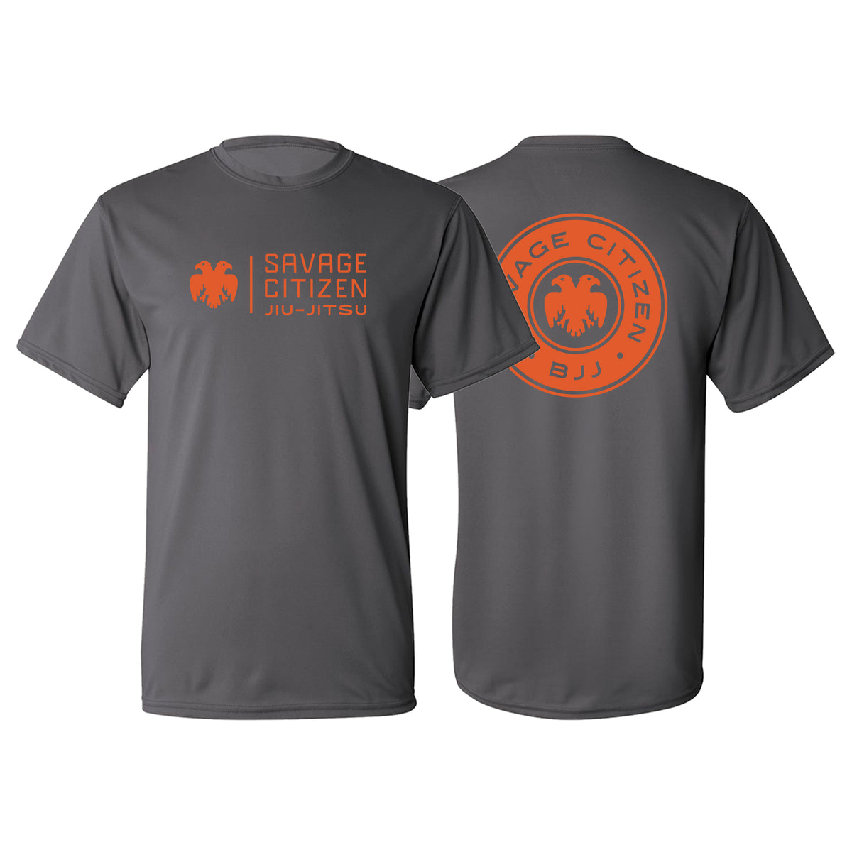 Savage Citizen Jiu Jitsu Academy Dry Fit Shirts #8050 A (Orange Logo)
