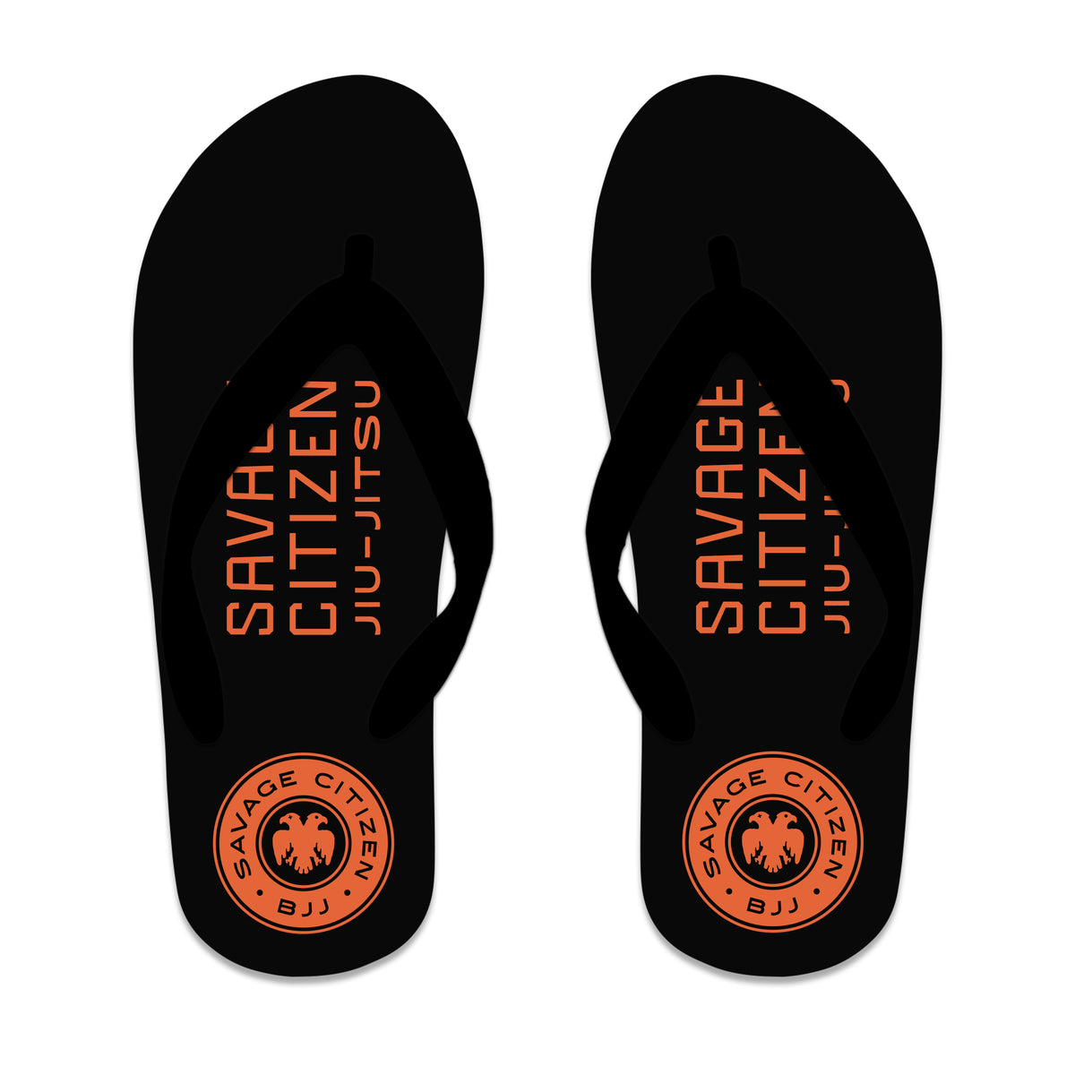 Savage Citizen Jiu Jitsu Academy Flip Flops #8050 A (Orange Logo)