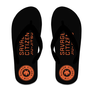 Savage Citizen Jiu Jitsu Academy Flip Flops #8050 A (Orange Logo)