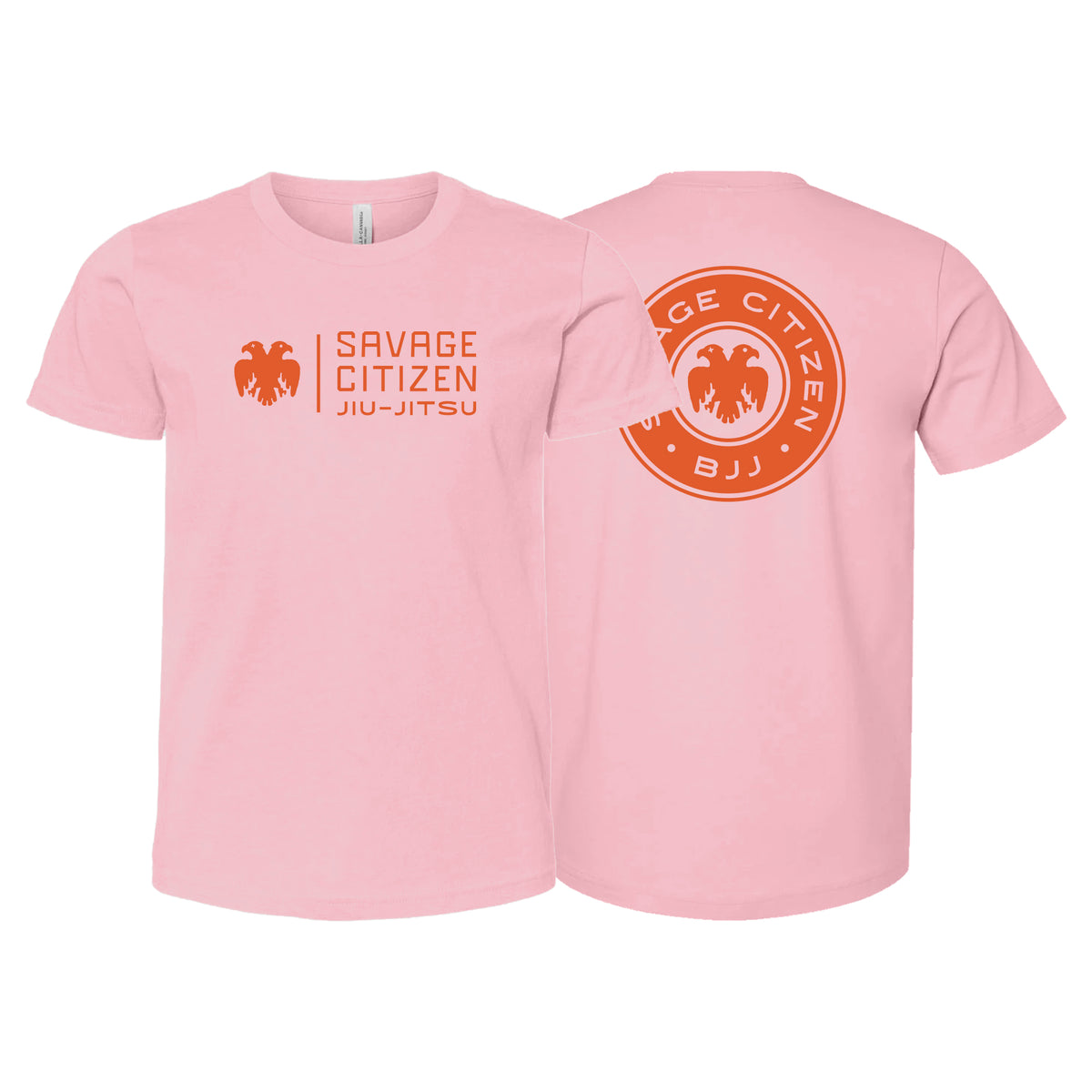 Savage Citizen Jiu Jitsu Academy Kids Shirts #8050 A (Orange Logo)