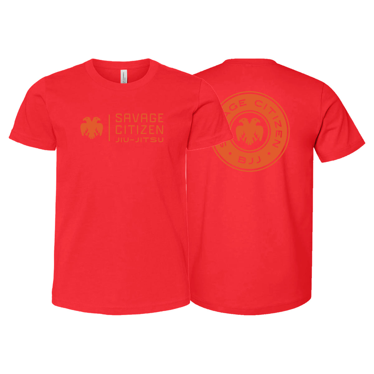 Savage Citizen Jiu Jitsu Academy Kids Shirts #8050 A (Orange Logo)