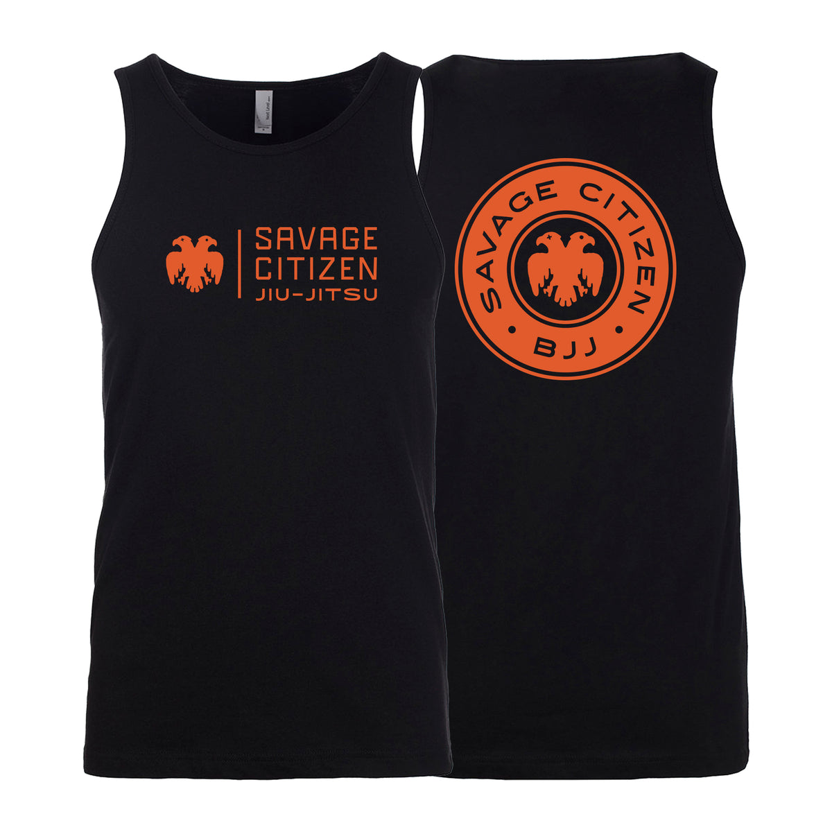 Savage Citizen Jiu Jitsu Next Level Tank Tops #8050 A (Orange Logo)