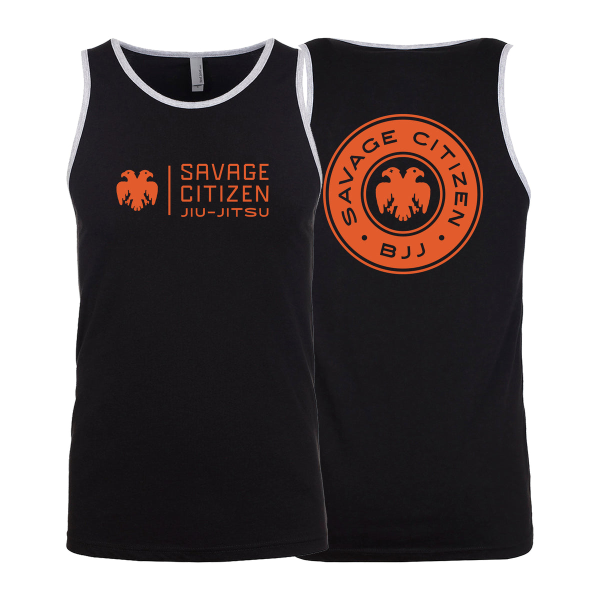 Savage Citizen Jiu Jitsu Next Level Tank Tops #8050 A (Orange Logo)