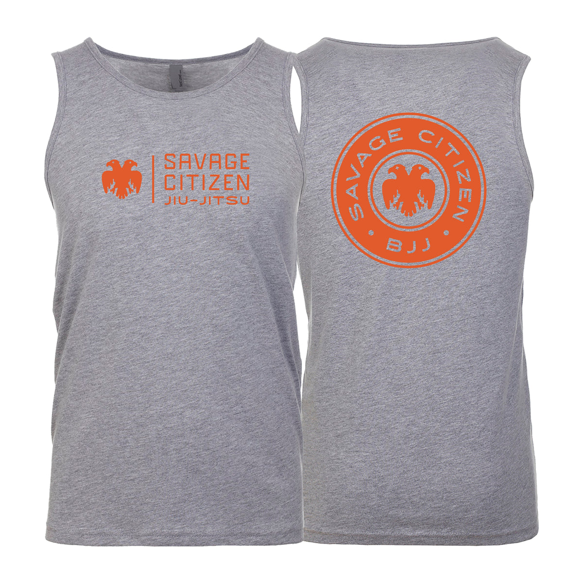 Savage Citizen Jiu Jitsu Next Level Tank Tops #8050 A (Orange Logo)