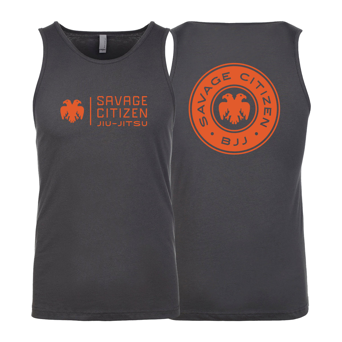 Savage Citizen Jiu Jitsu Next Level Tank Tops #8050 A (Orange Logo)