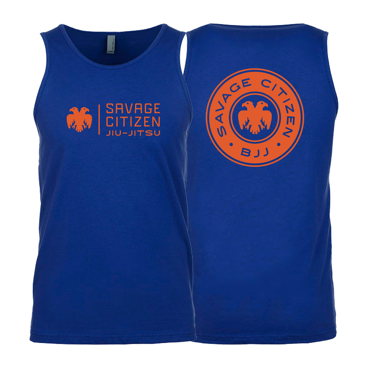 Savage Citizen Jiu Jitsu Next Level Tank Tops #8050 A (Orange Logo)