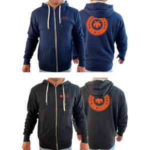 Savage Citizen Jiu Jitsu Academy Sherpa Lined Zip-Up Hoodie #8050 B (Orange Logo)