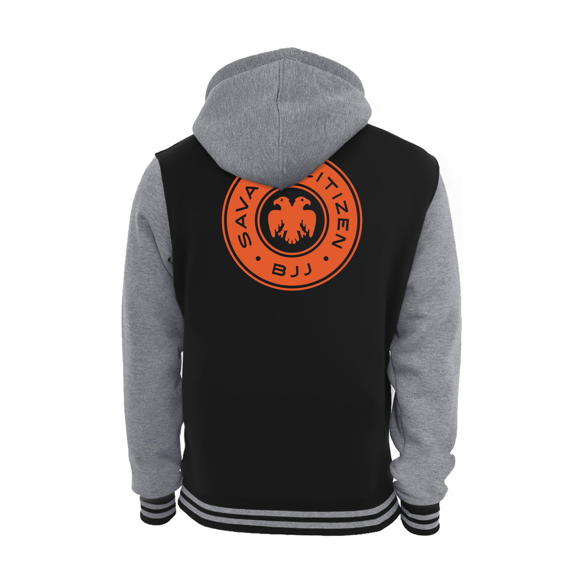 Savage Citizen Jiu Jitsu Academy Varsity Zip-Up Hoodies #8050 B (Orange Logo)