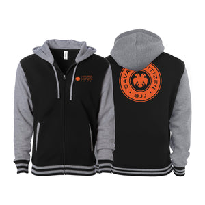 Savage Citizen Jiu Jitsu Academy Varsity Zip-Up Hoodies #8050 B (Orange Logo)