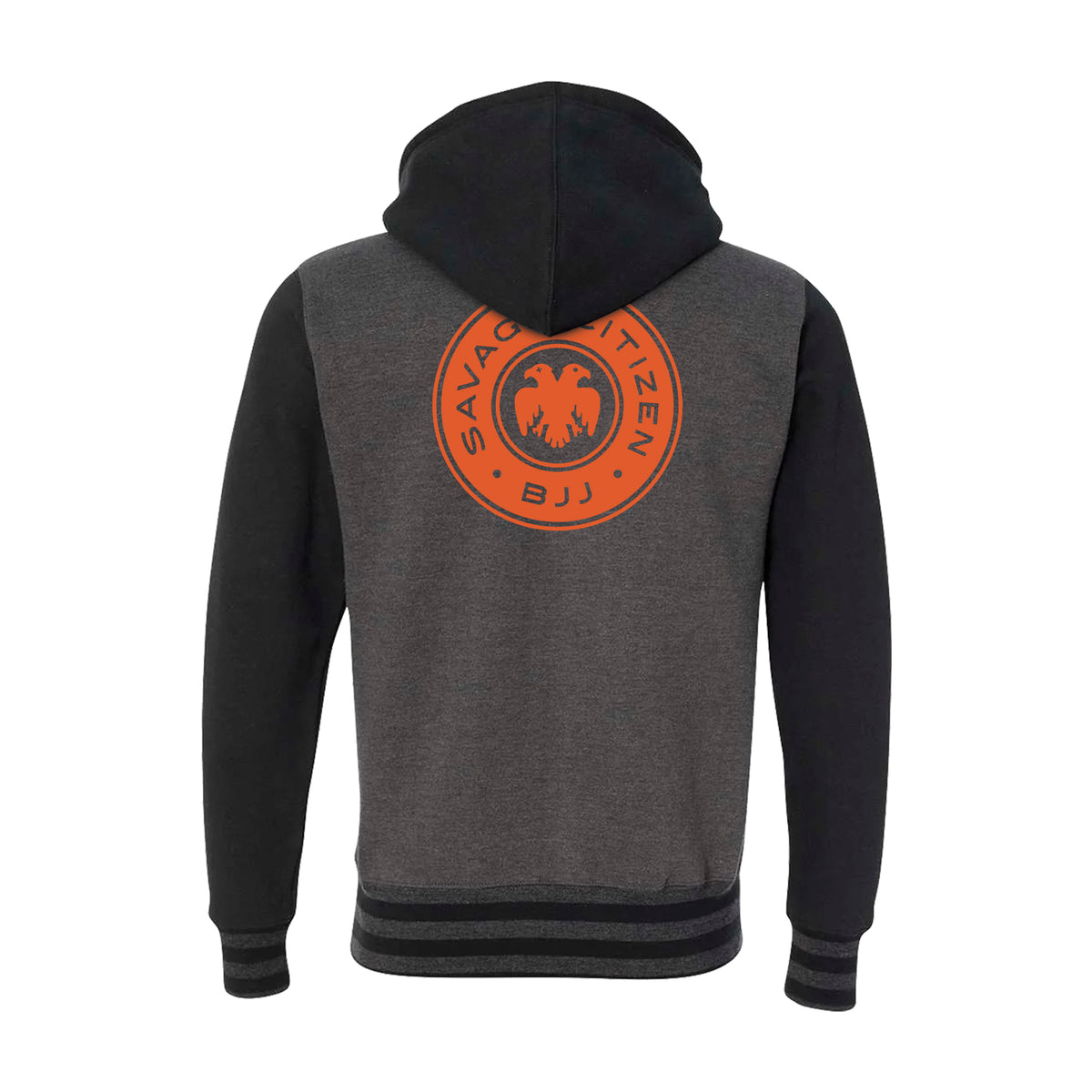 Savage Citizen Jiu Jitsu Academy Varsity Zip-Up Hoodies #8050 B (Orange Logo)