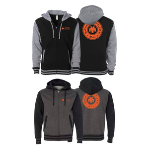 Savage Citizen Jiu Jitsu Academy Varsity Zip-Up Hoodies #8050 B (Orange Logo)