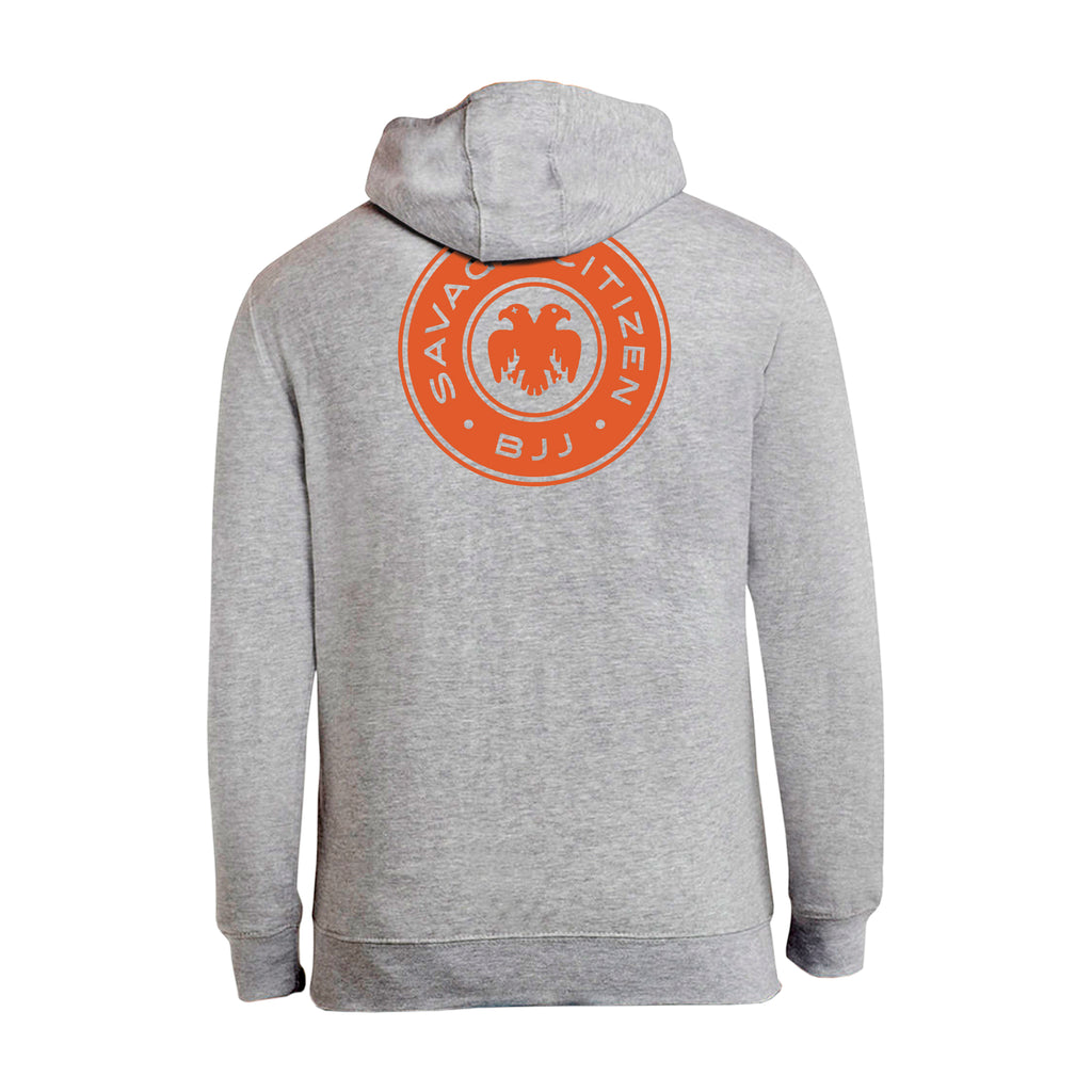 Savage Citizen Jiu Jitsu Academy Zip-Up Hoodies #8050 B (Orange Logo)
