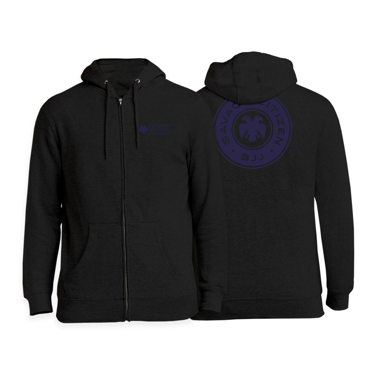 Savage Citizen Jiu Jitsu Academy Zip-Up Hoodies #8050 D (Blue Logo)