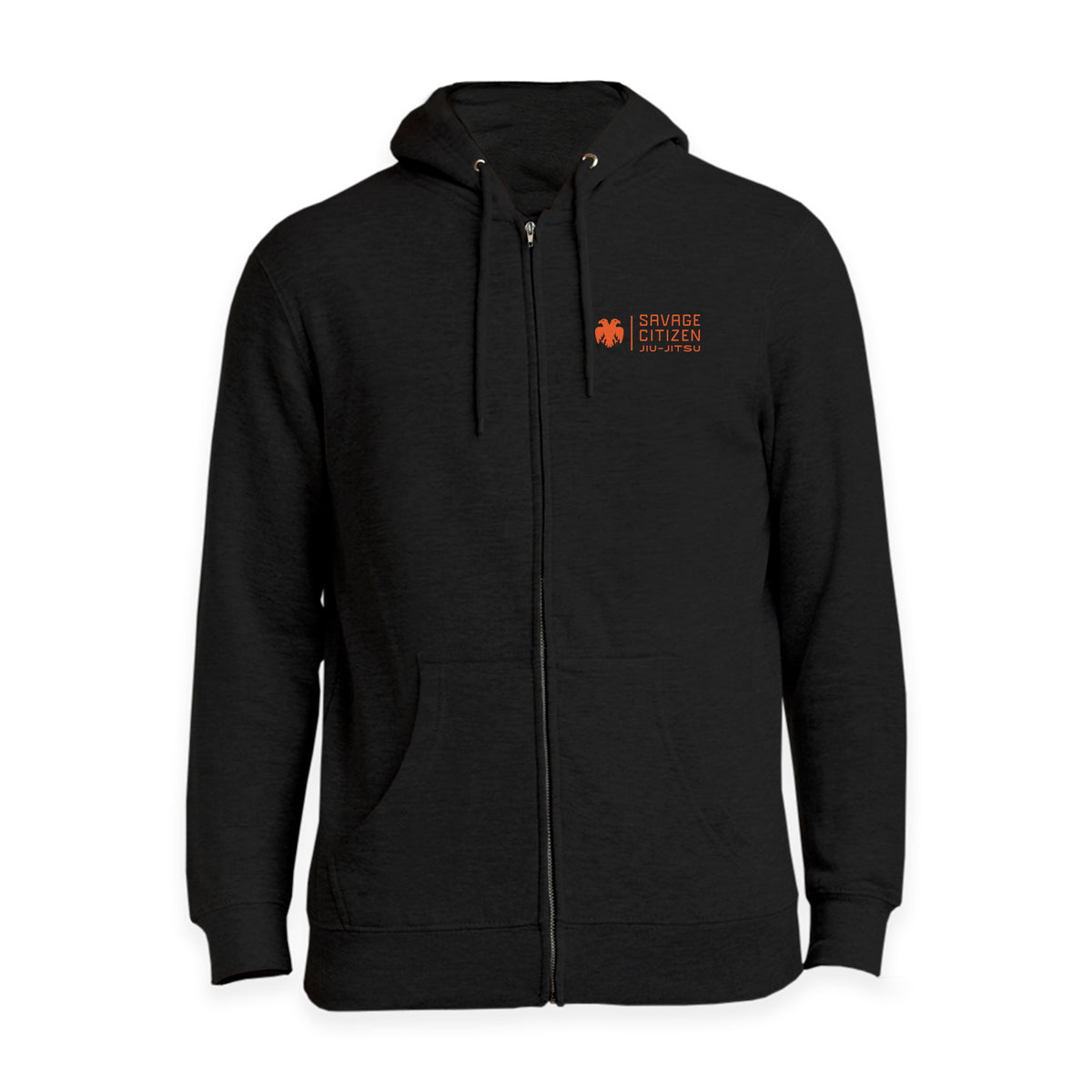 Savage Citizen Jiu Jitsu Academy Zip-Up Hoodies #8050 B (Orange Logo)