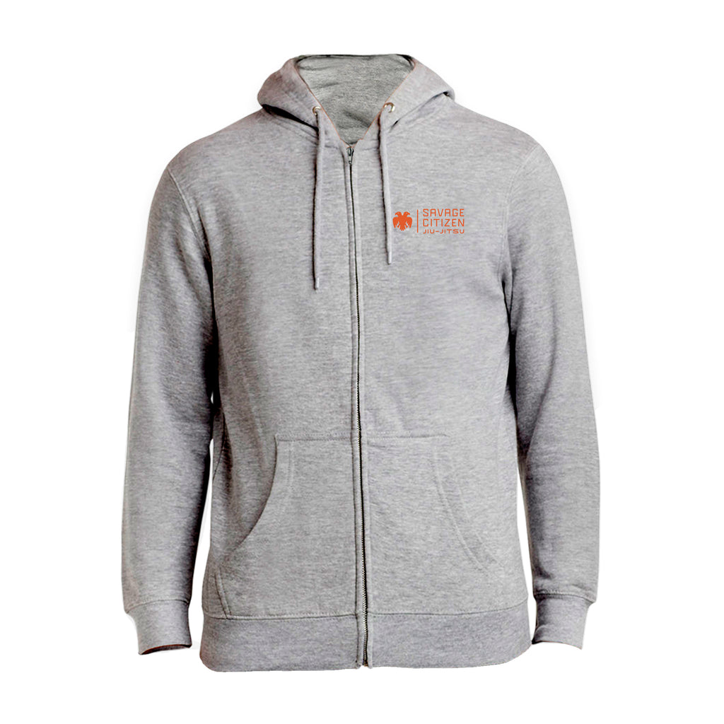 Savage Citizen Jiu Jitsu Academy Zip-Up Hoodies #8050 B (Orange Logo)