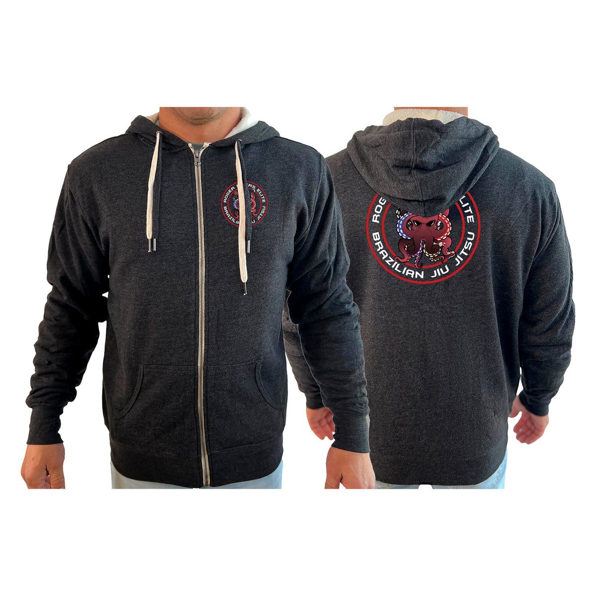 RM Elite BJJ Academy Sherpa Lined Zip-Up Hoodie #8051 A