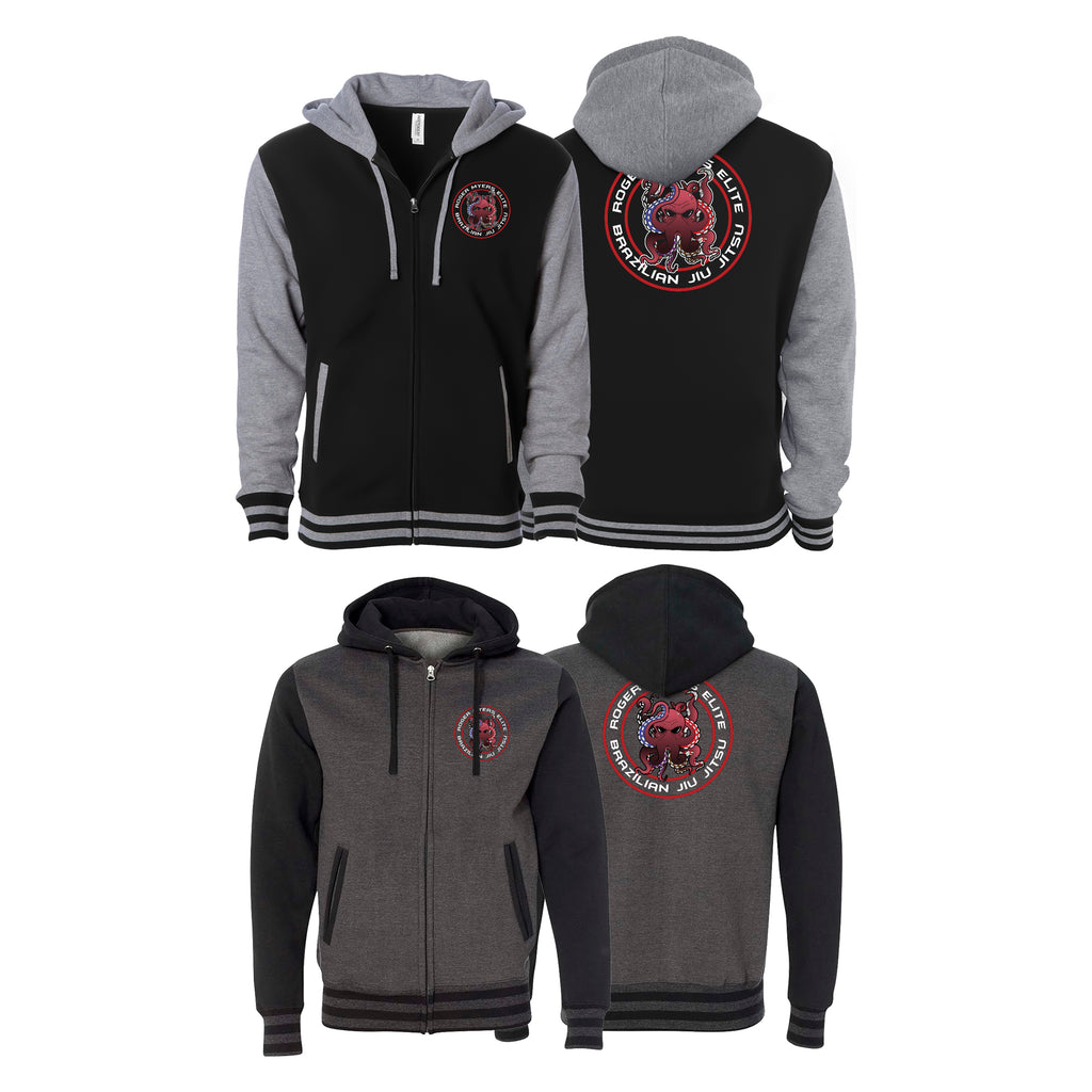 RM Elite BJJ Academy Varsity Zip-Up Hoodies #8051 A