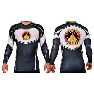 Total Wing Chun Jujitsu Ryu Academy Rash Guards Black/White #8053 A
